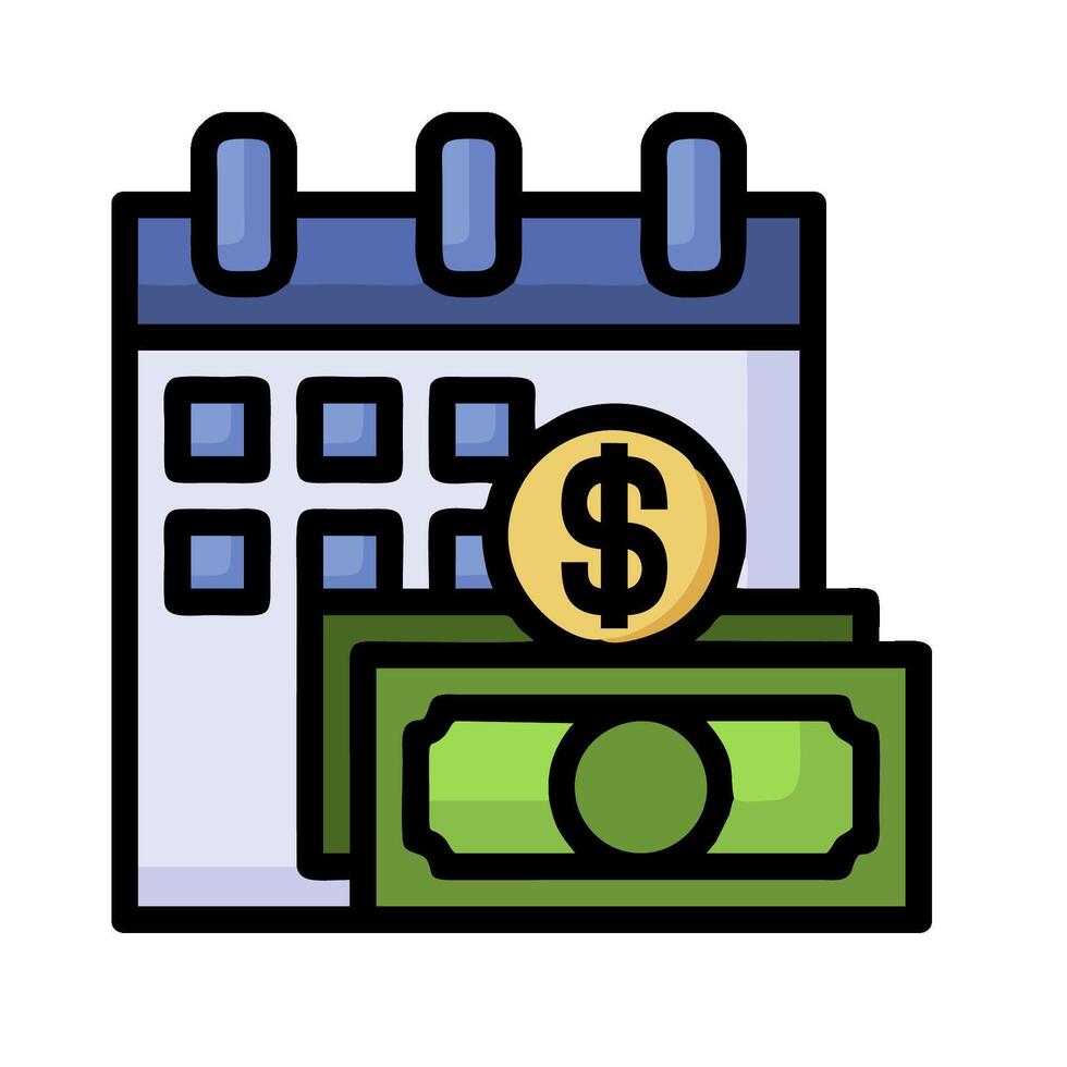 Money and calendar icon illustration design vector
