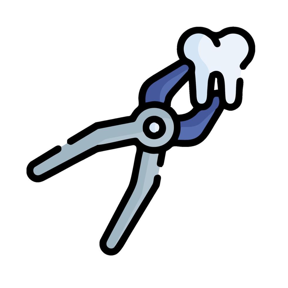 A tooth is being held by a pair of pliers vector