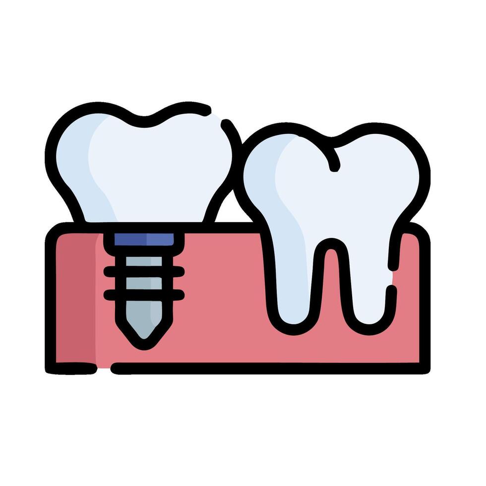 Dental implant icon illustration vector