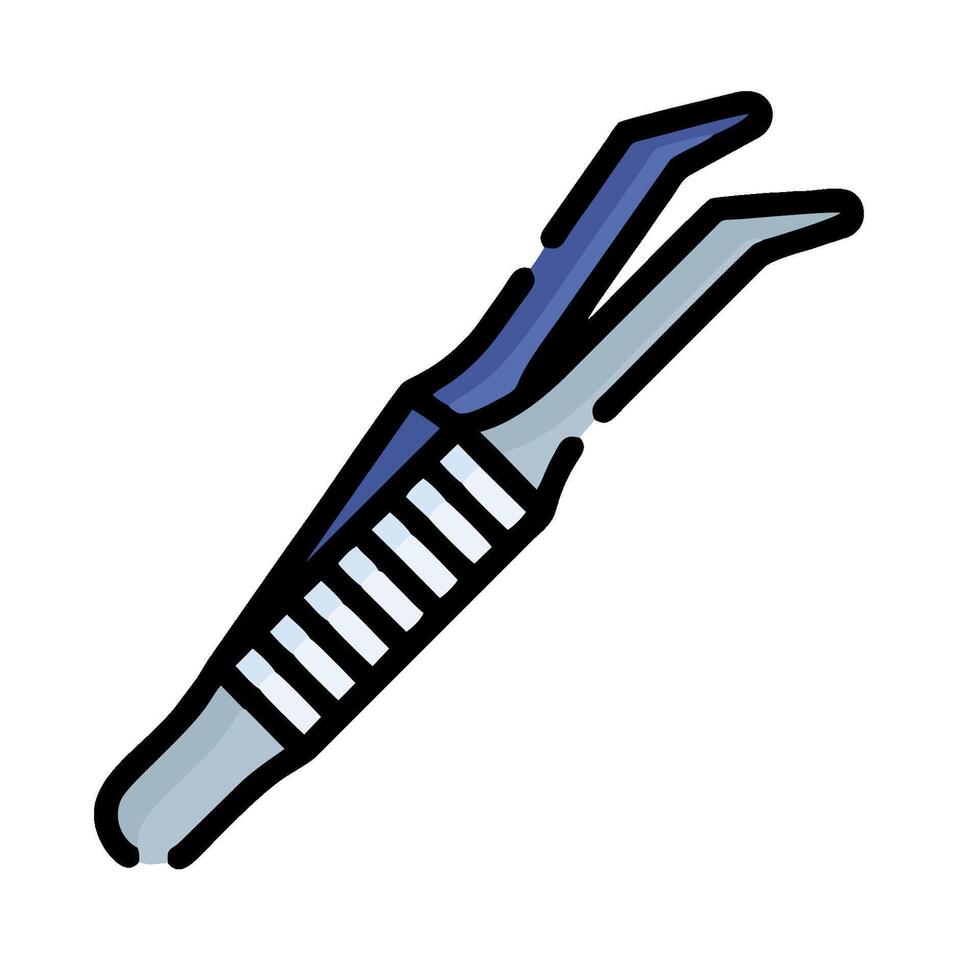 A blue and white tool with a blue handle vector