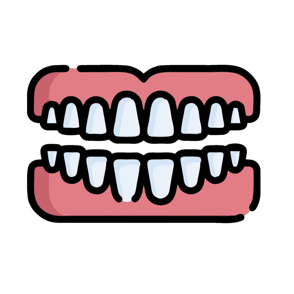 A cartoon mouth with teeth and a white tooth vector