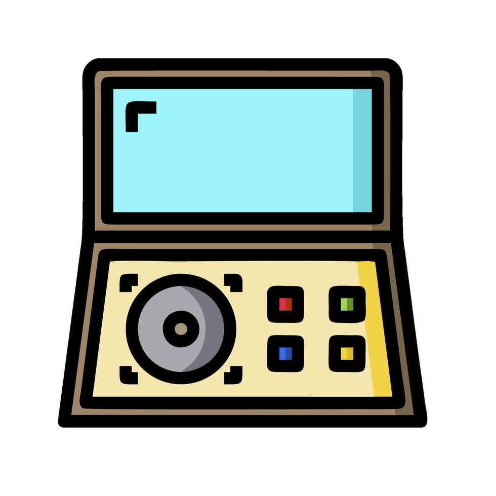 A portable radio with a screen on top vector