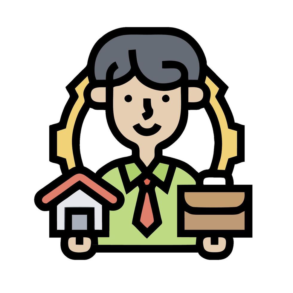 A man holding a house and a briefcase vector