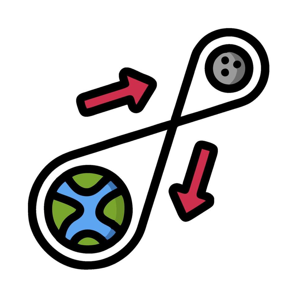 A cartoon illustration of a ball and a planet vector