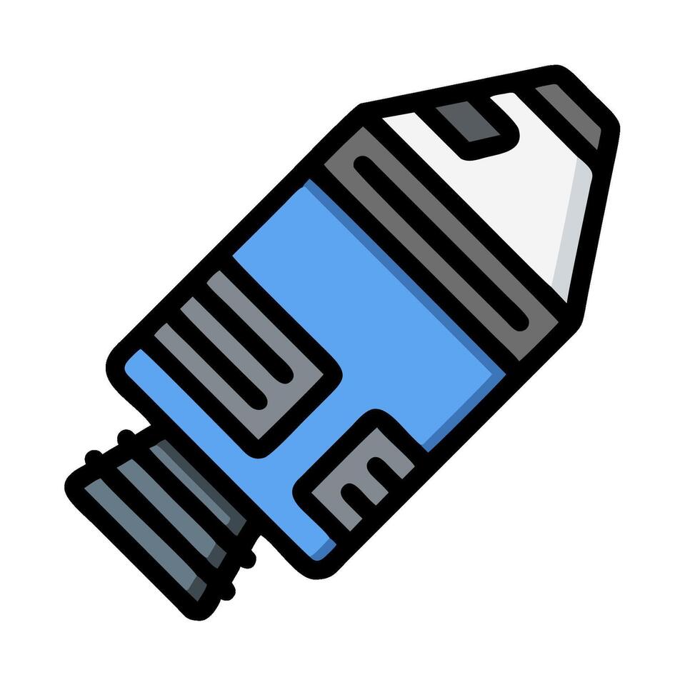 A blue and white bottle with a black cap vector