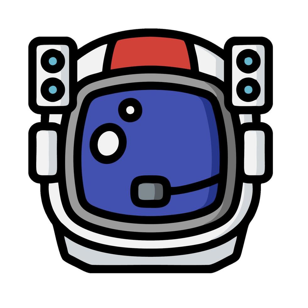 An astronaut helmet with a blue and red face vector