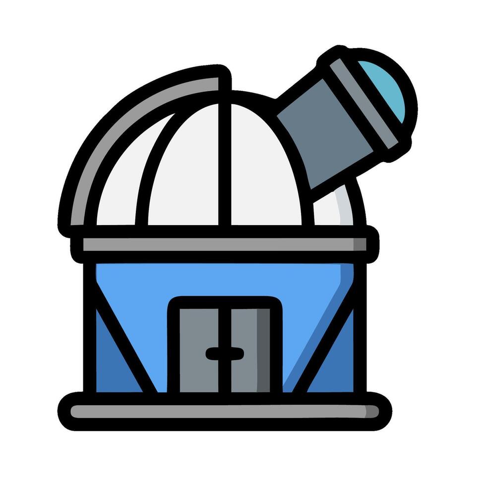 An illustration of a telescope on top of a building vector