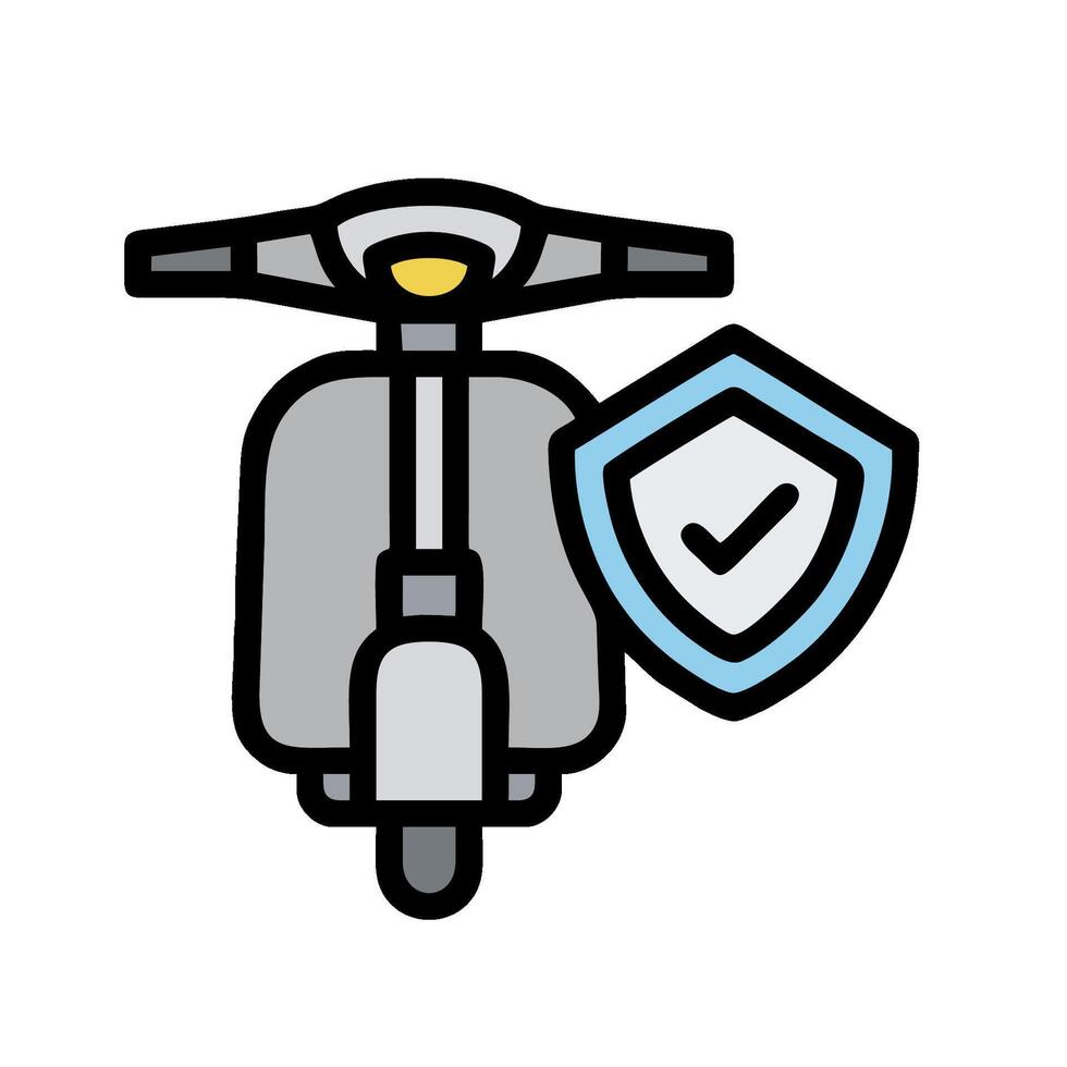A scooter with a shield and a check mark vector
