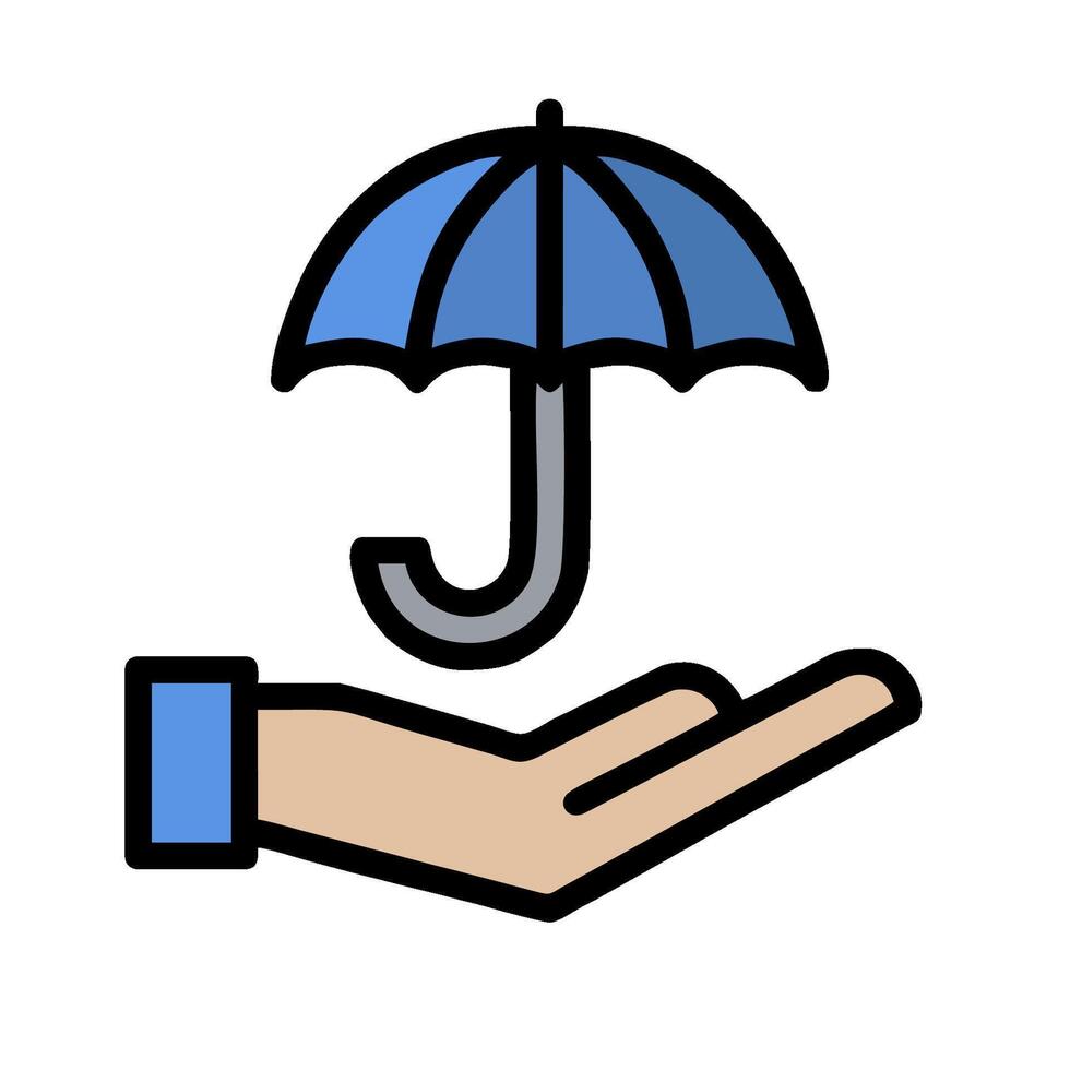 An illustration of a hand holding an umbrella vector