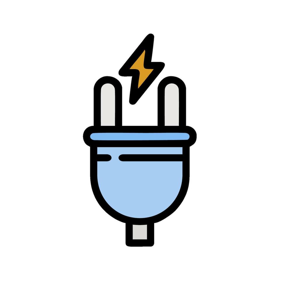 A blue plug with a lightning bolt on it vector