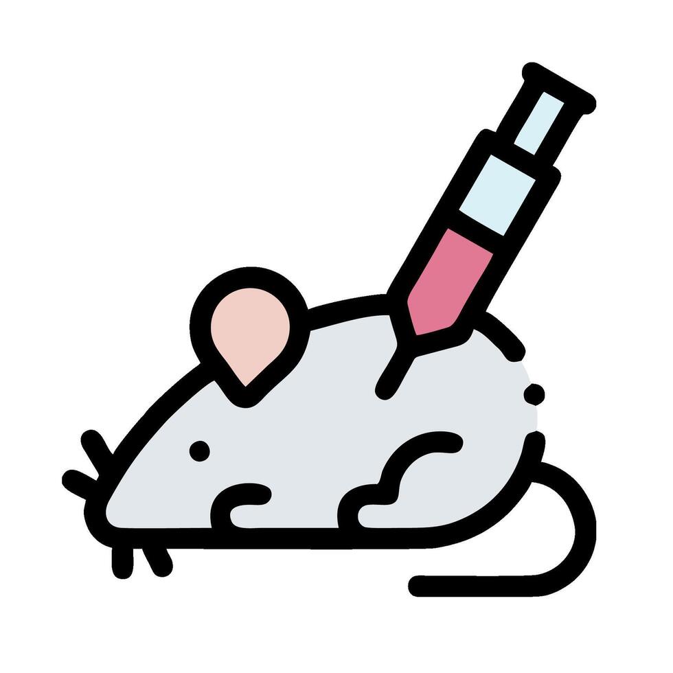 A mouse with a syringe in its mouth vector