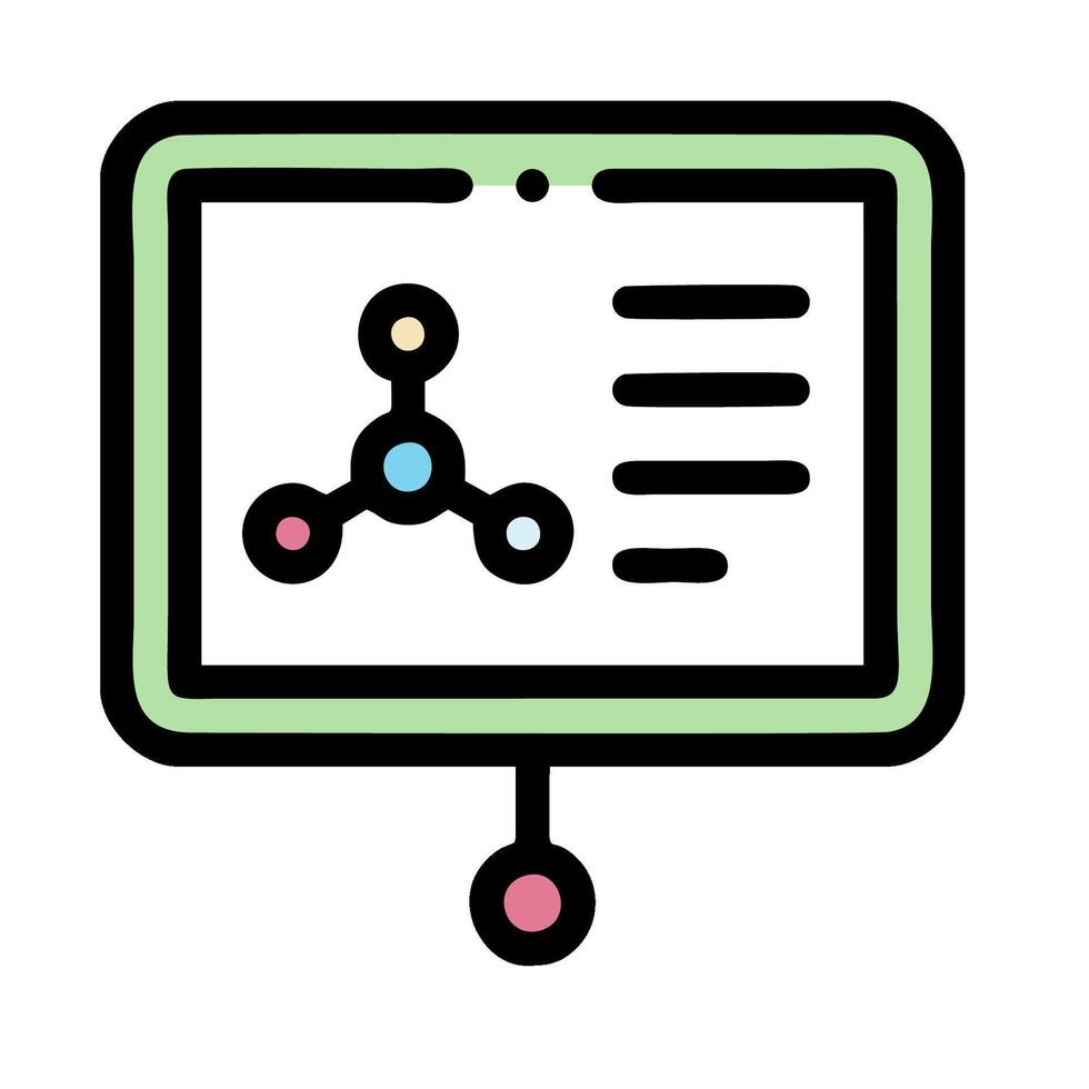 A computer screen with a diagram of a molecule vector