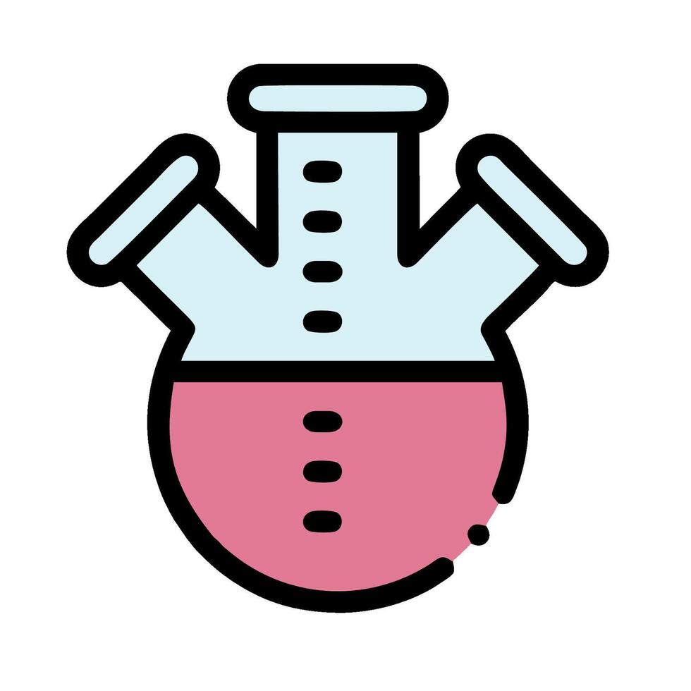 A laboratory flask with two test tubes vector