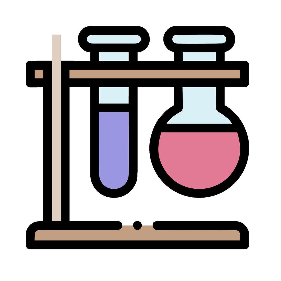 A test tube with two beakers on top vector
