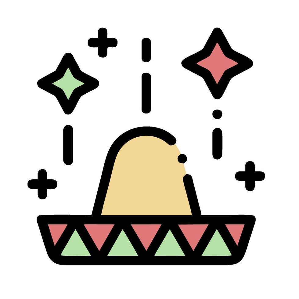 Mexican hat icon with stars and stars vector