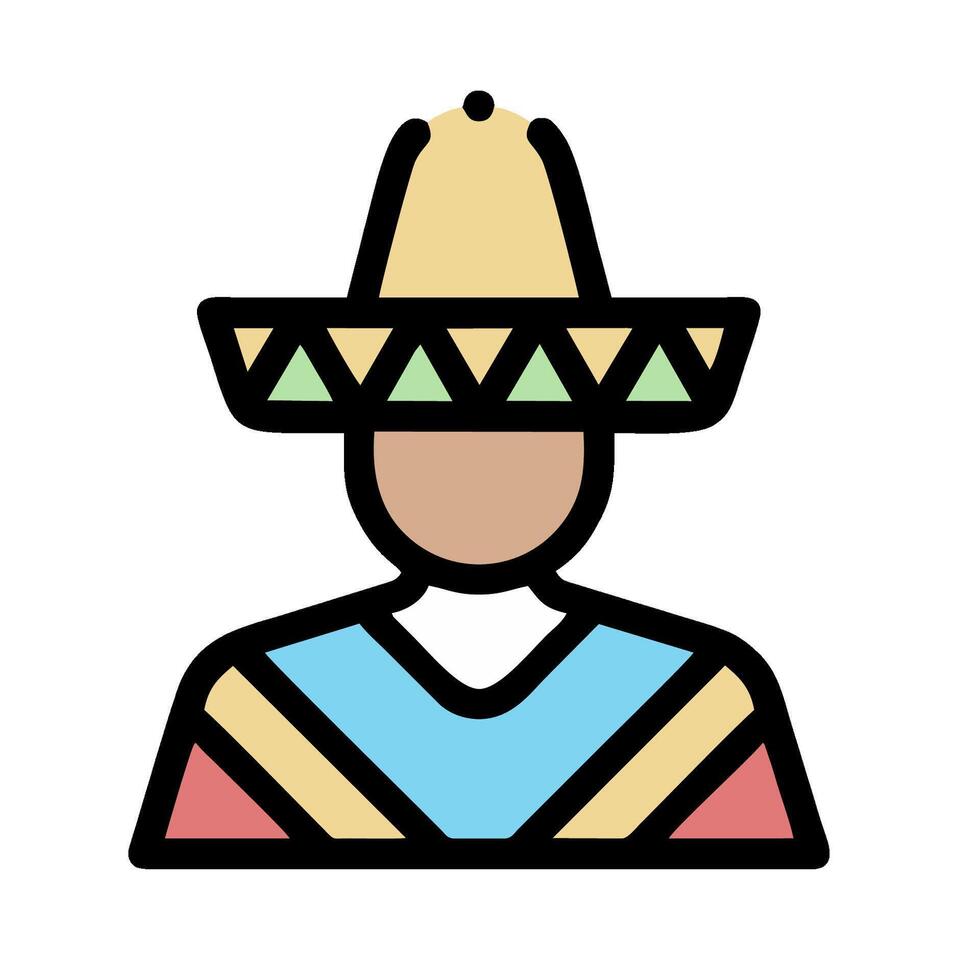 Mexican man icon illustration vector