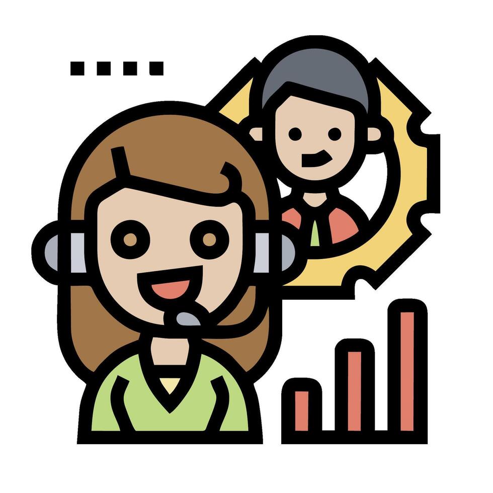 Call center icon with a woman and a man vector