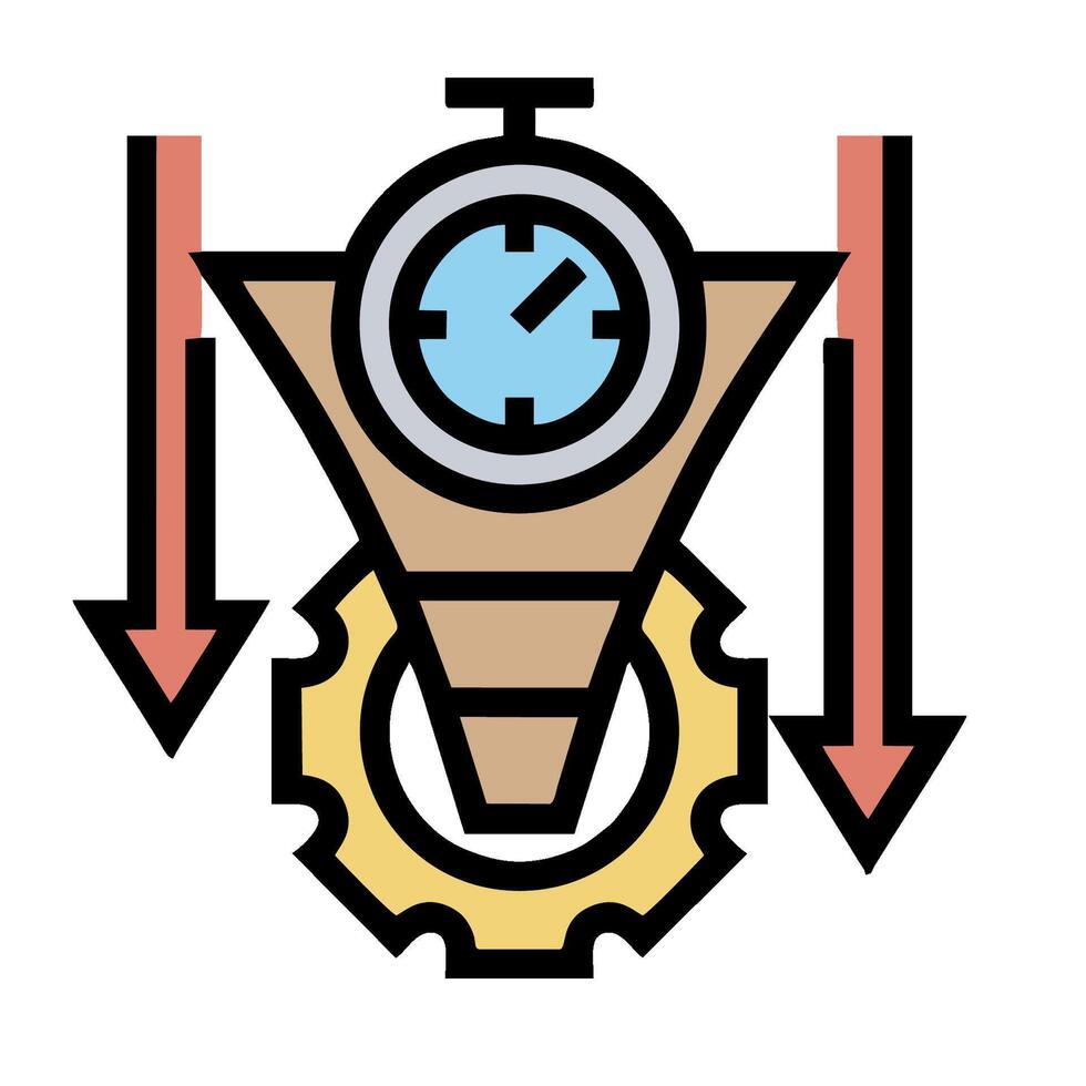 An icon of a clock and gears vector