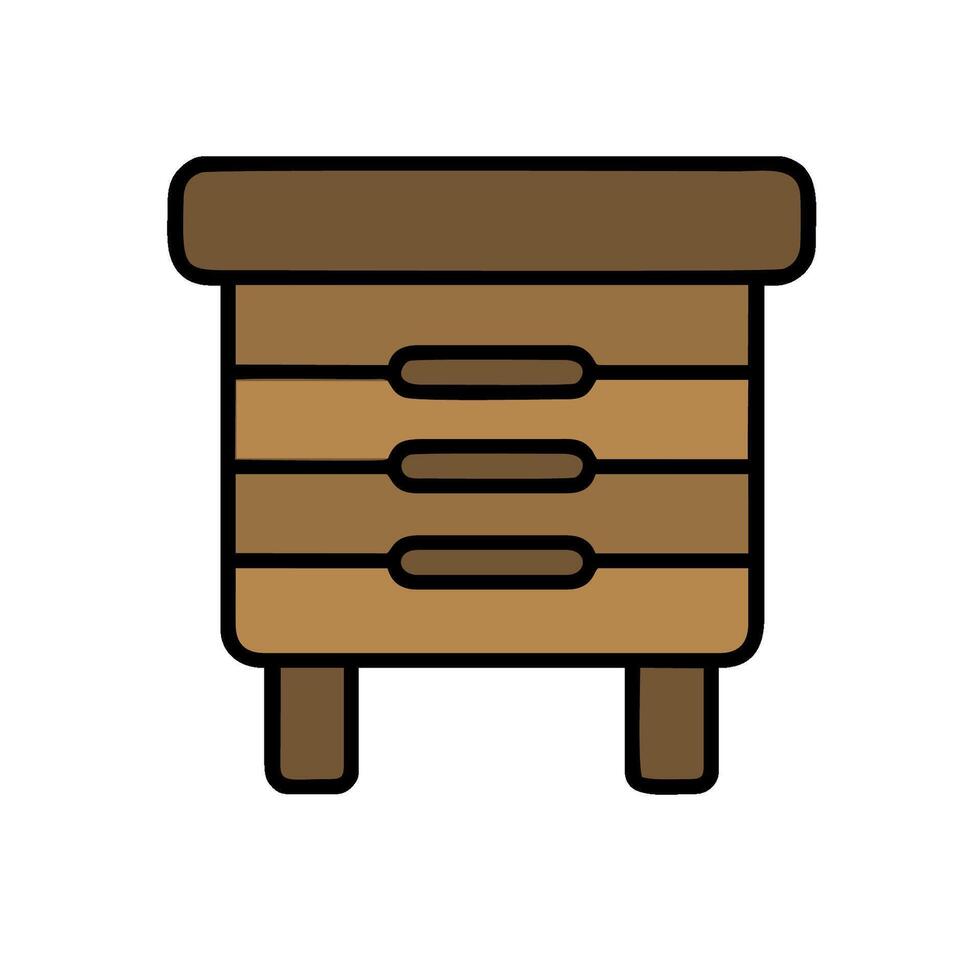 A wooden chest with drawers on it vector