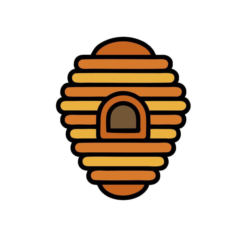 A bee hive icon with a beehive inside vector