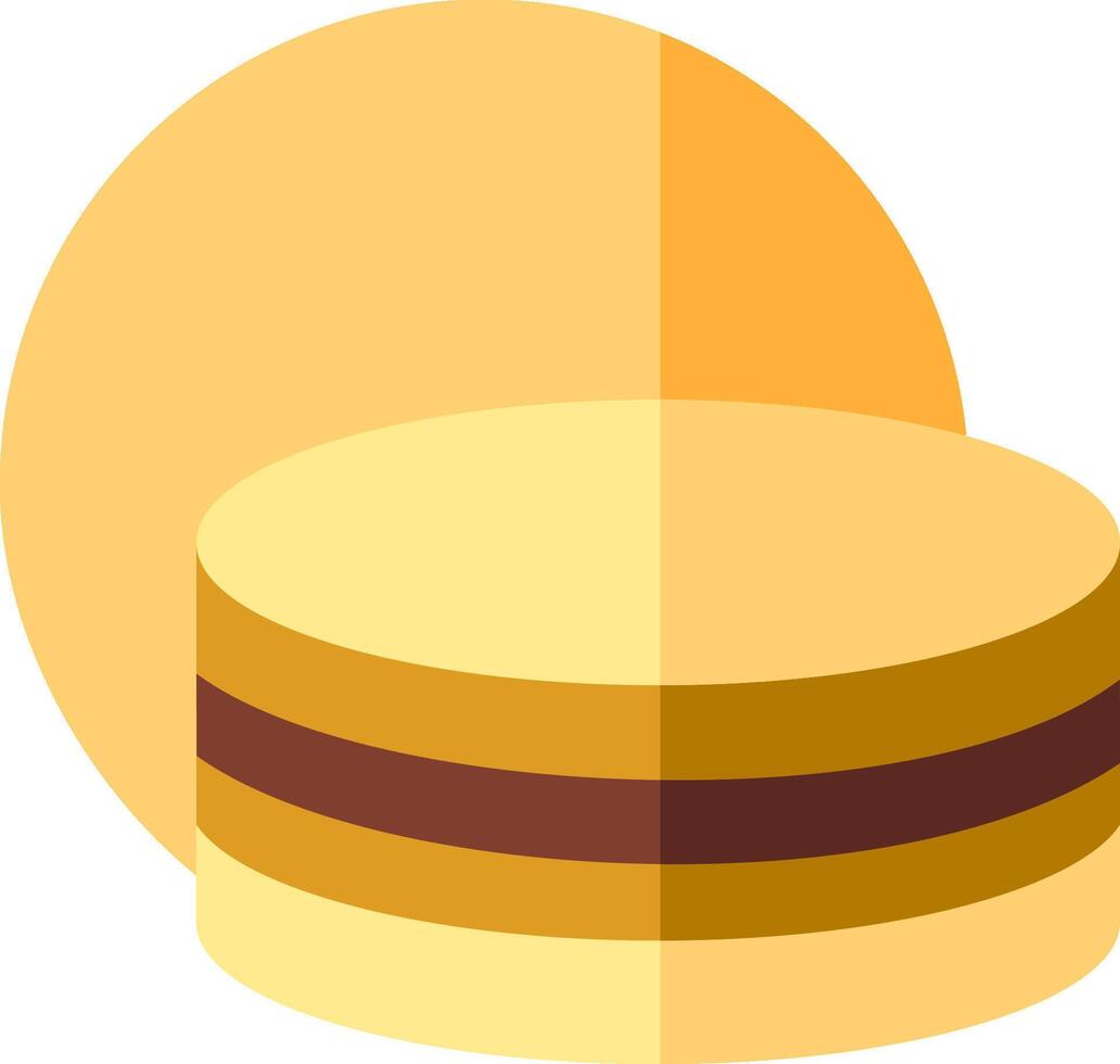 A stack of two macarons on a white background vector