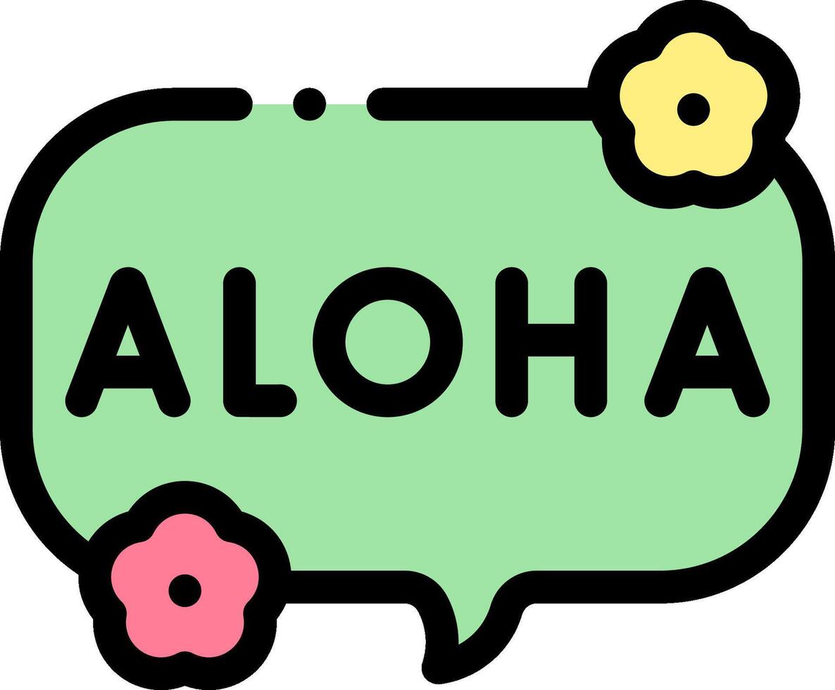 Aloha sticker illustration design vector