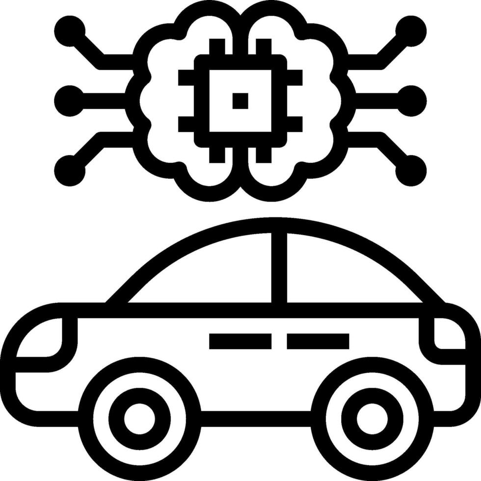 A car with a computer chip on top of it vector