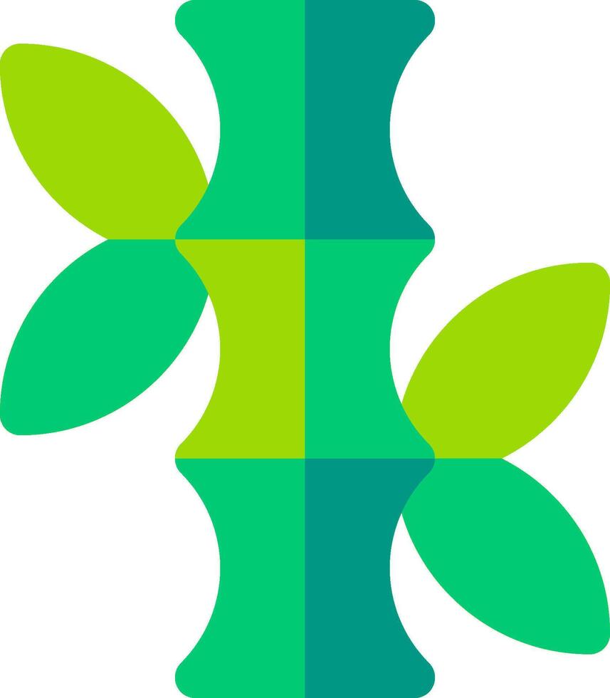 A green and white logo with four leaves vector