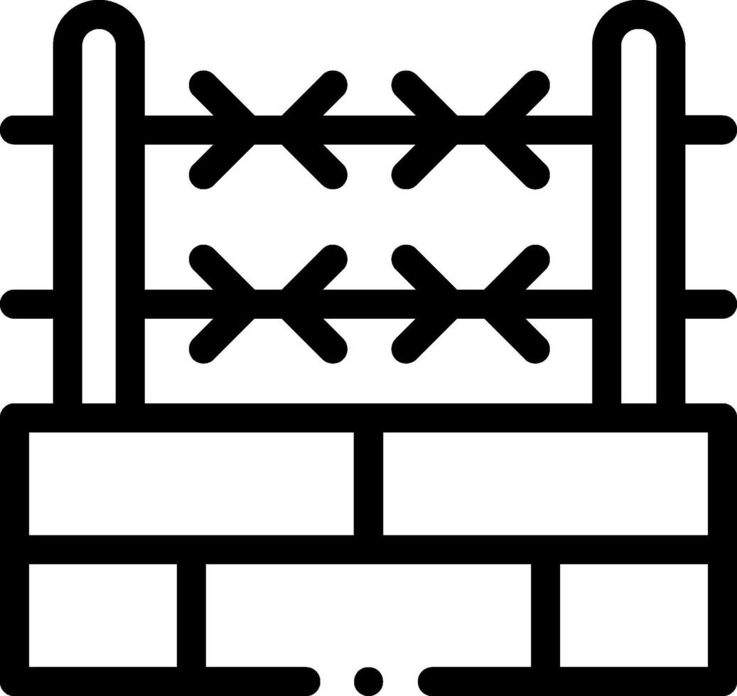 Barbed wire fence icon vector