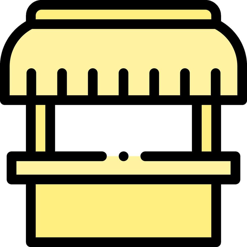 A yellow food stand icon on a white background vector