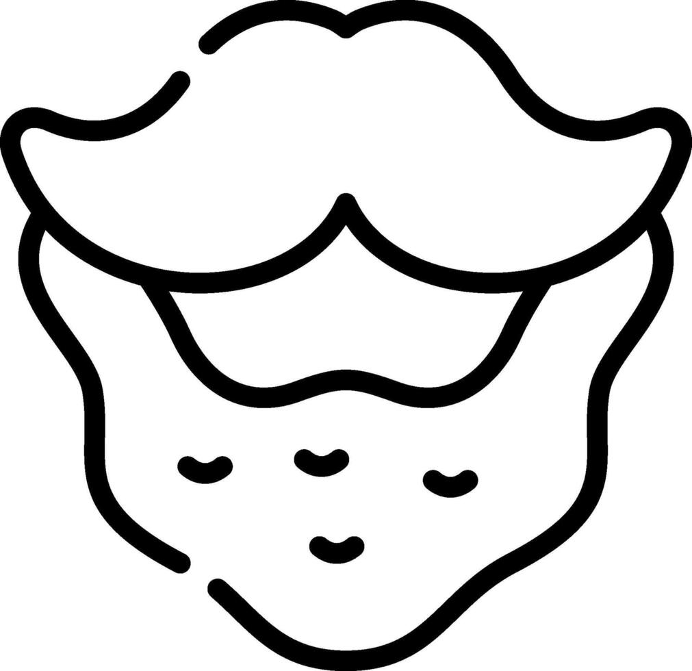 A black and white outline of a beard vector