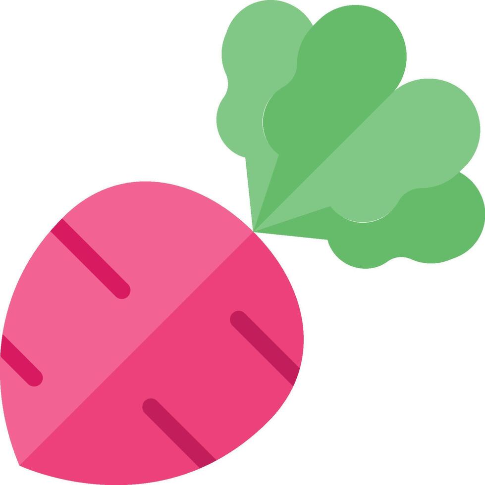 A pink beet with green leaves on it vector