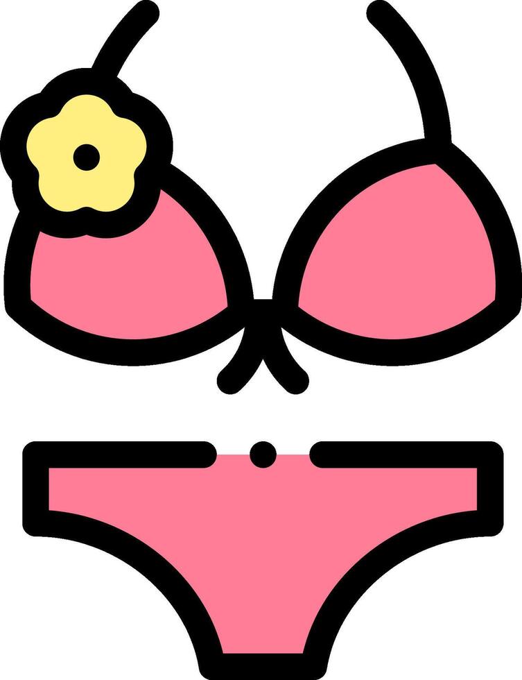 A bikini and flower bikini vector