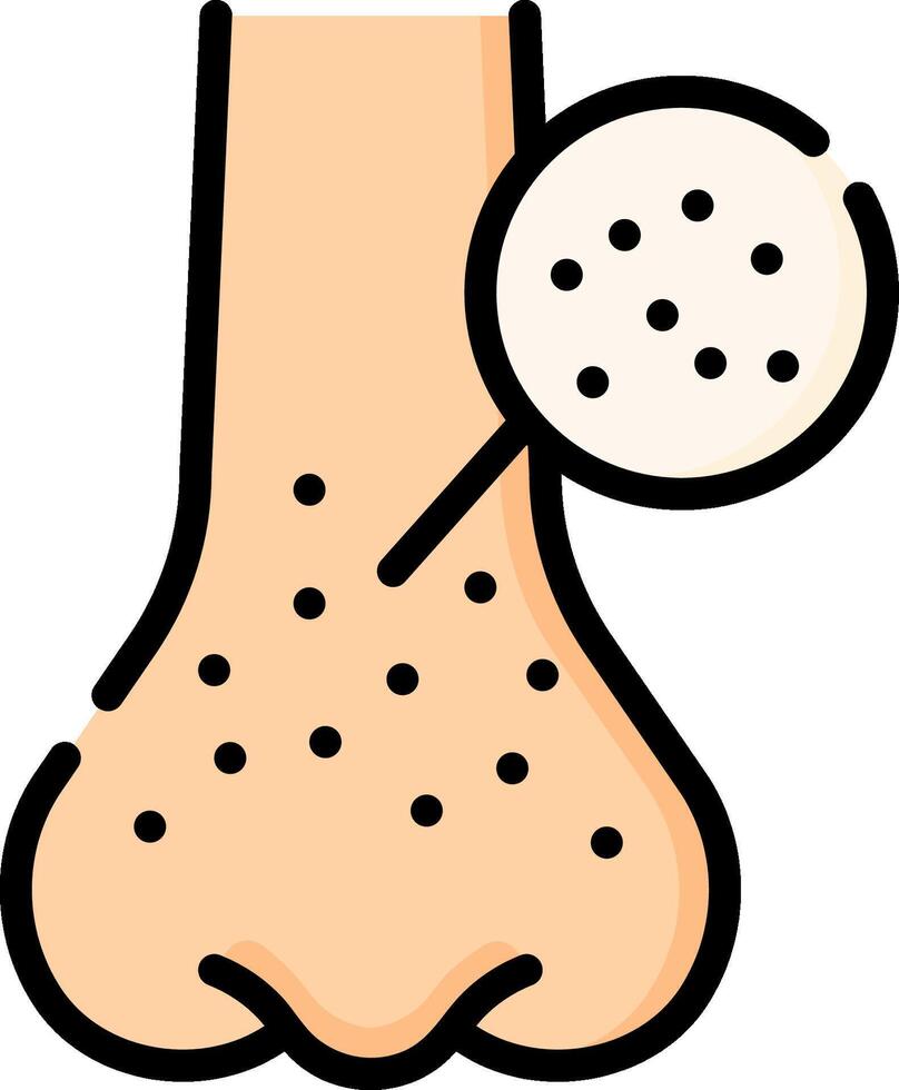A nose with a black dot on it vector