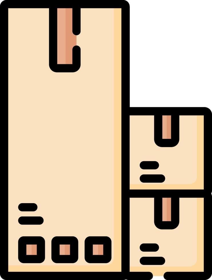 A stack of boxes with a brown box on top vector