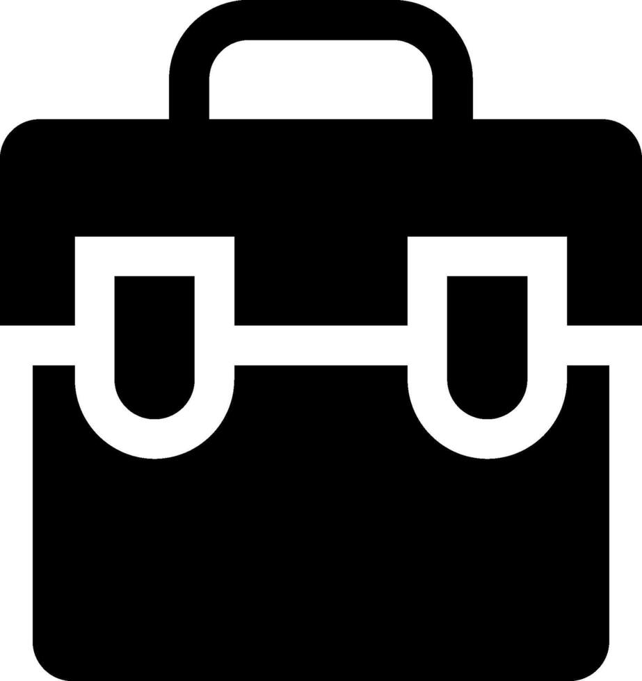 A black and white briefcase icon vector