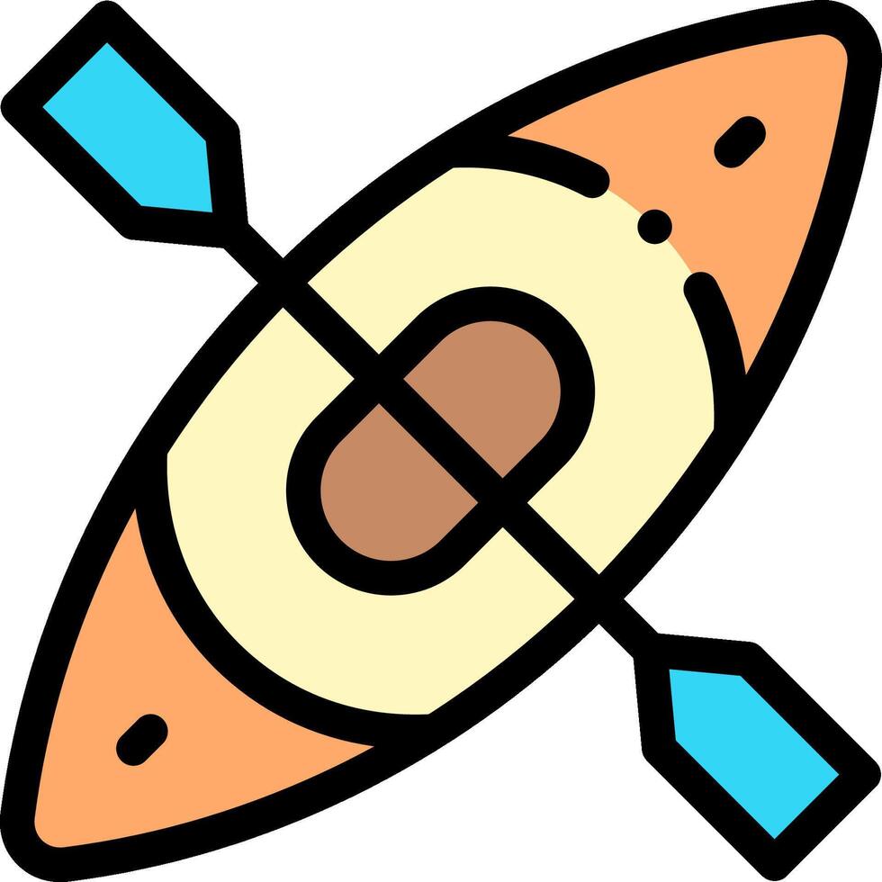 A canoe with two paddles and a boat vector