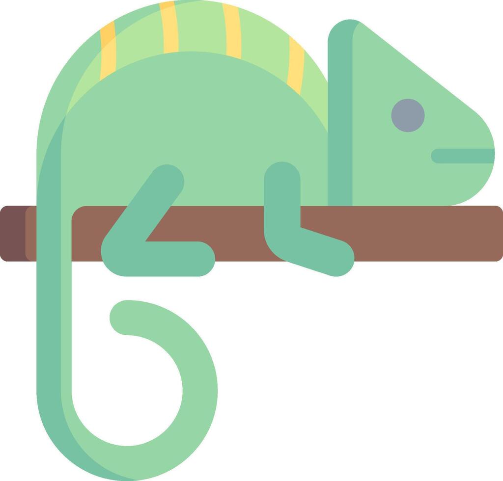 A chamelon lizard sitting on a branch vector