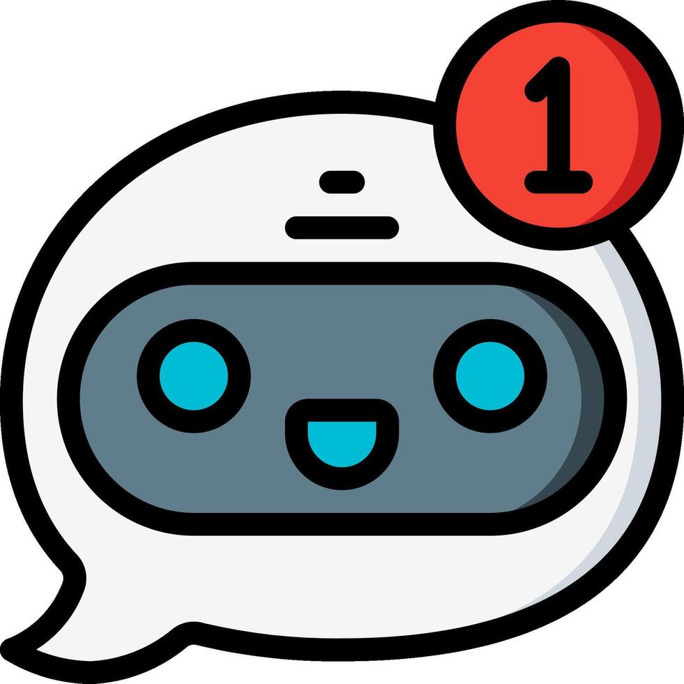 A robot with a red button on it vector
