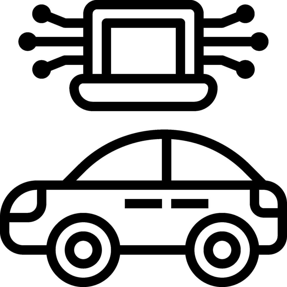 Car and laptop icon vector