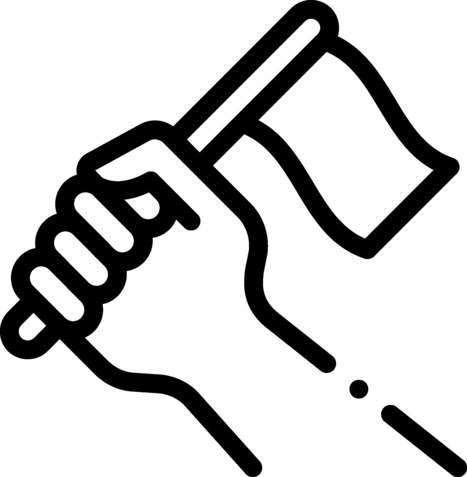 A hand holding a flag and a knife vector