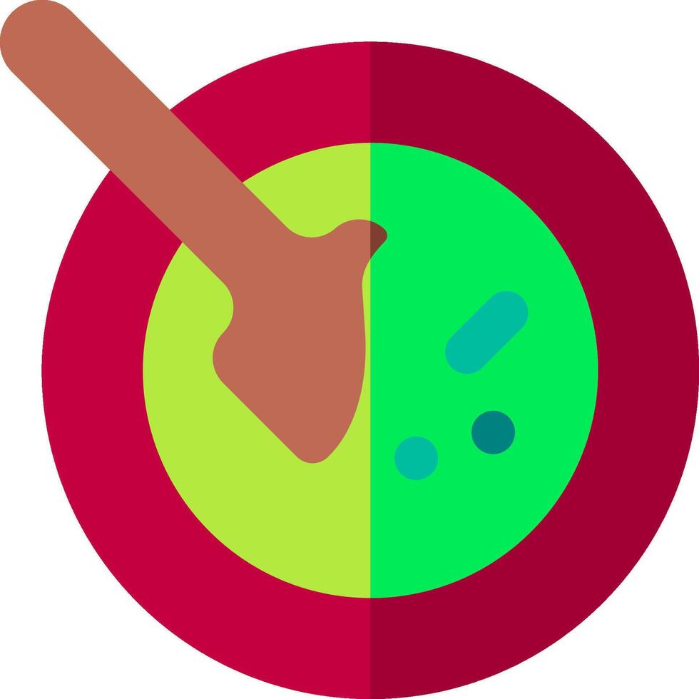 A green and red circular icon with a wooden spoon vector