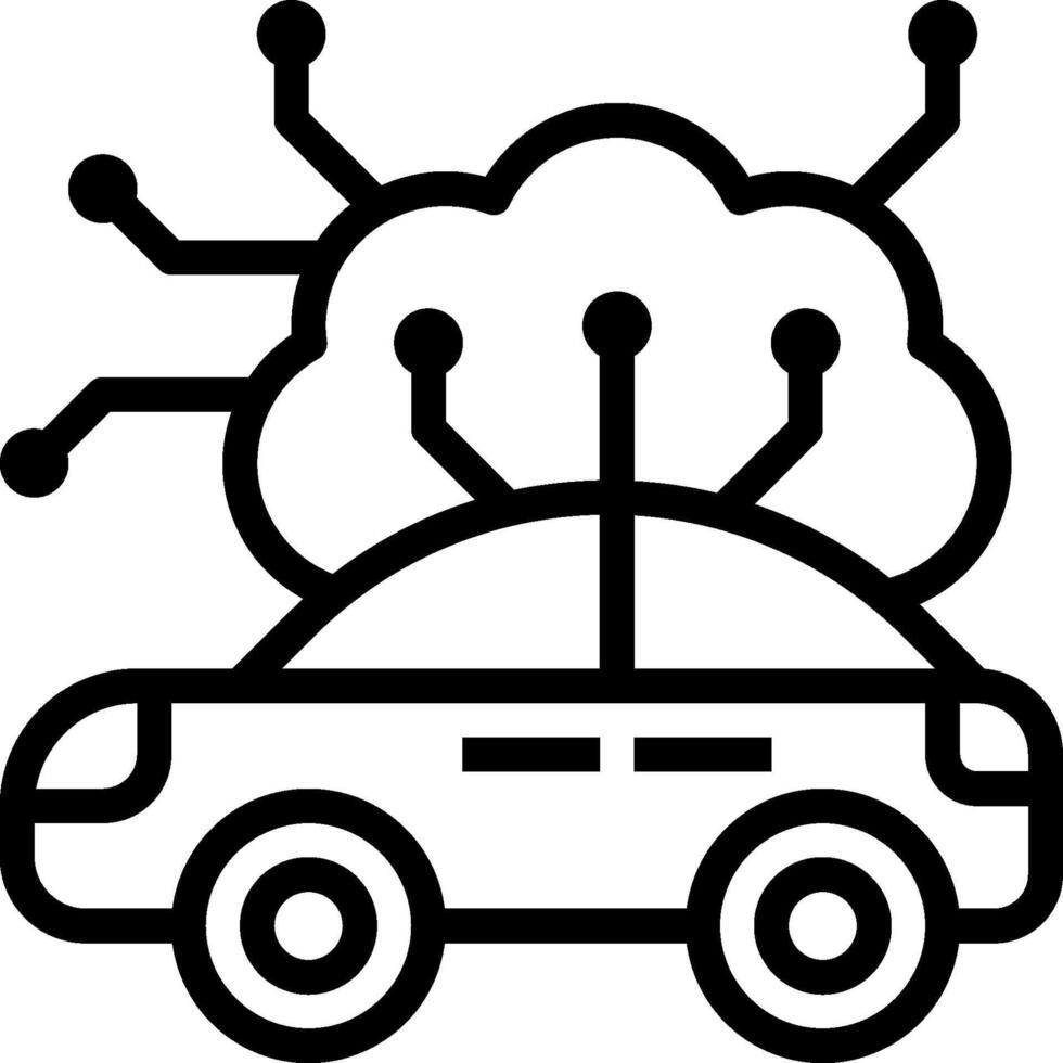 A car with a cloud on top of it vector