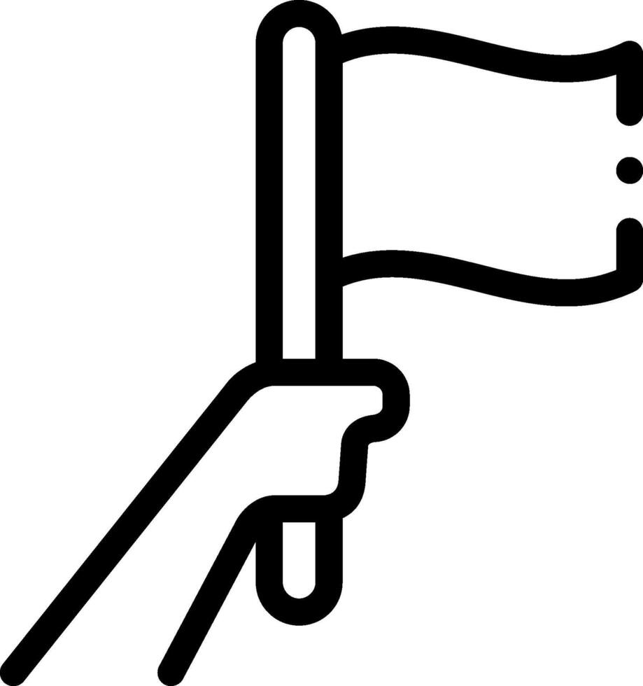 A hand holding a flag on a white background vector