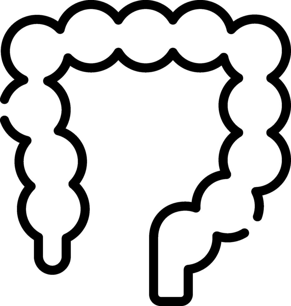A black and white outline of a stomach vector