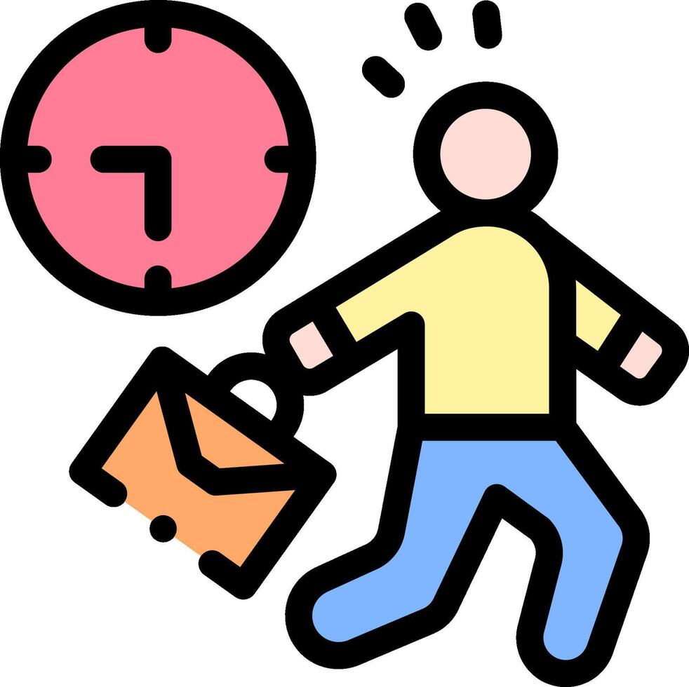 A man is running with a briefcase and a clock vector