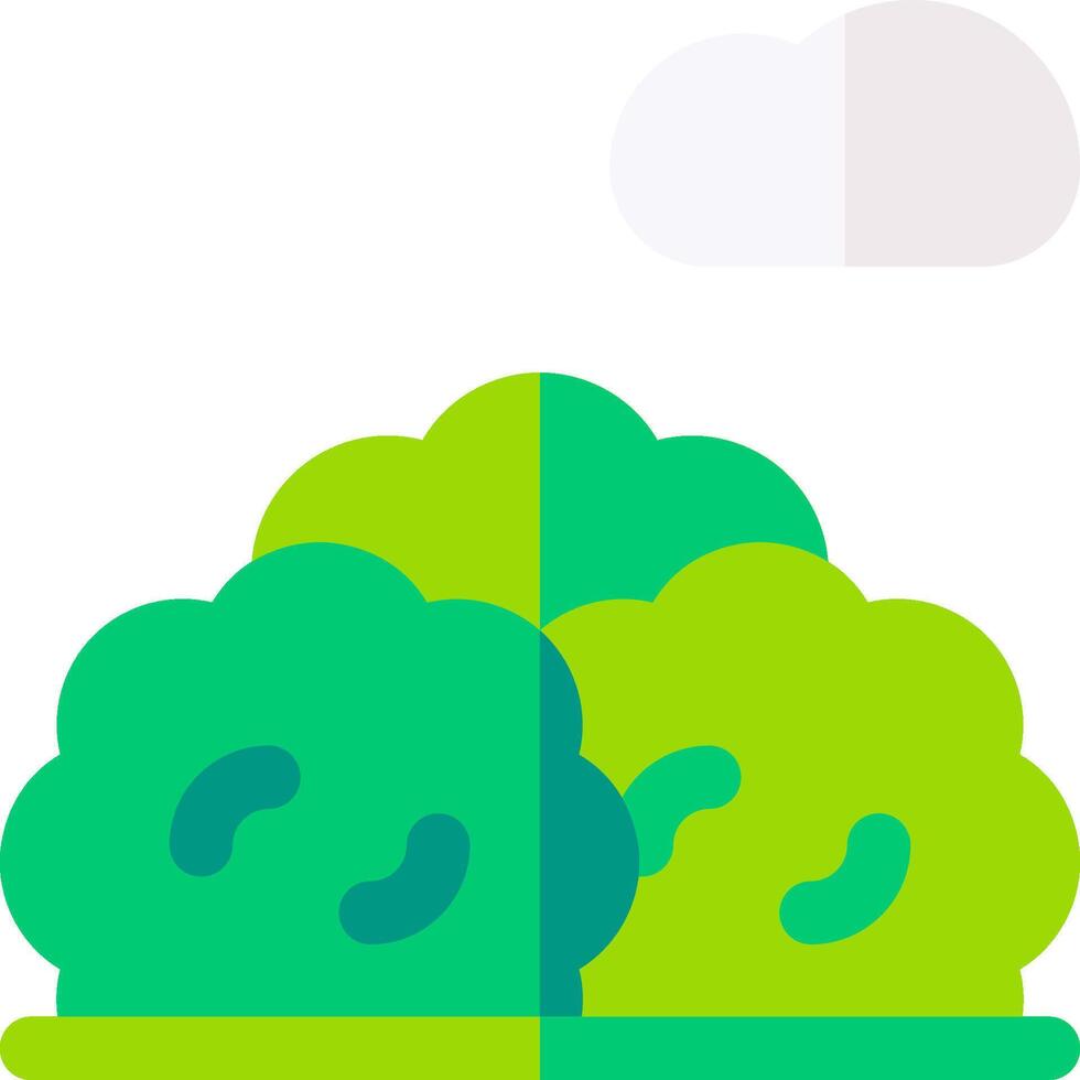 A green cloud and two trees vector