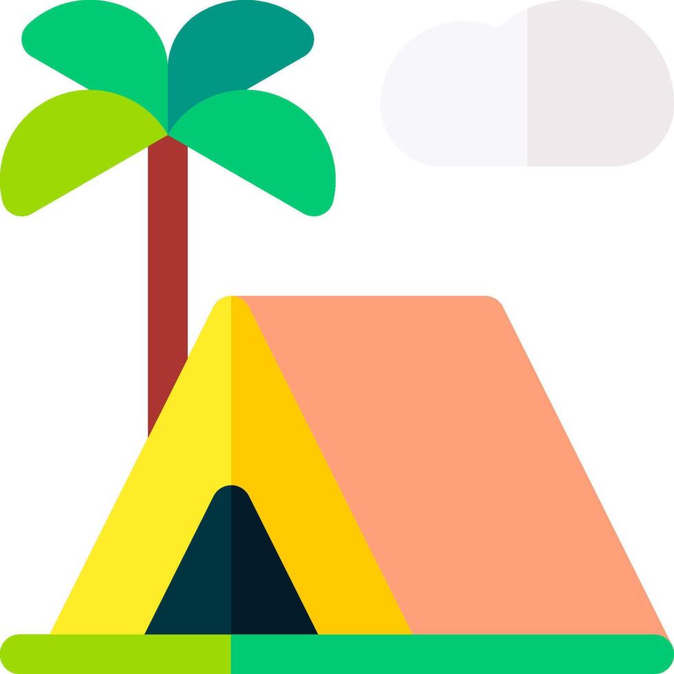A tent and palm tree in the background vector