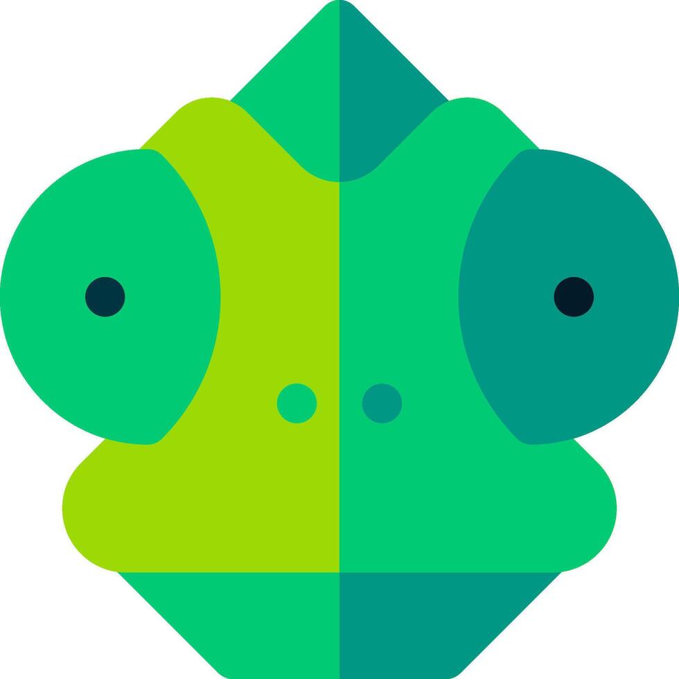 A green lizard with two eyes and a long nose vector
