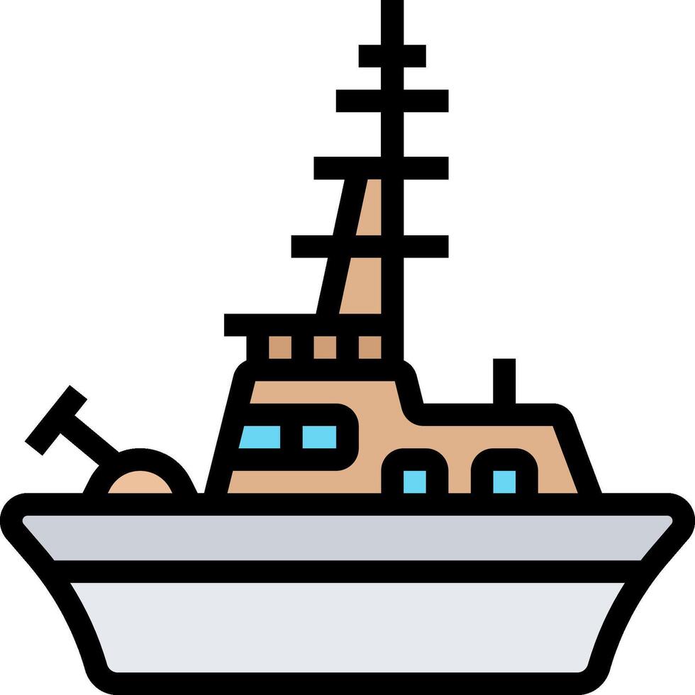 A boat with a large mast on top vector